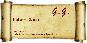 Geher Gara névjegykártya